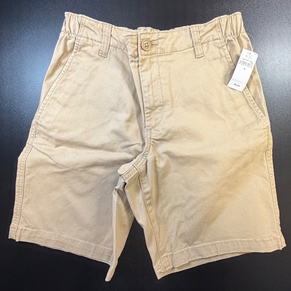 Gap Kids Boys Khaki Chino Shorts Tan Size 14 NWT Elastic Waist 734913-00-1 L1